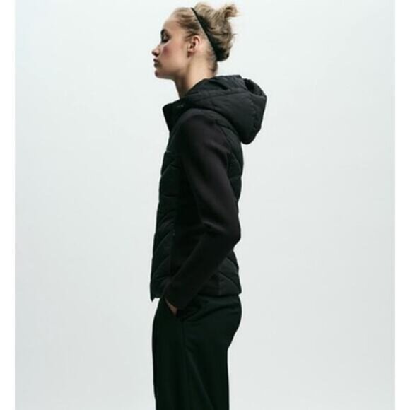 ZARA Combination Puffer Jacket Black - Picture 11 of 12